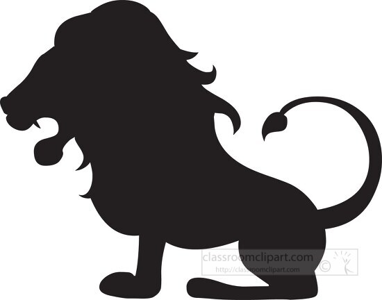lion showing teeth silhouette