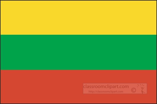 Lithuania flag flat design clipart
