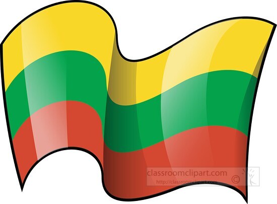 Lithuania wavy country flag clipart