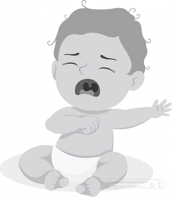 cute baby crying clipart