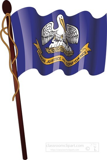louisiana state flag on a flagpole