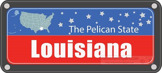 louisiana state license plate with nickname clipart