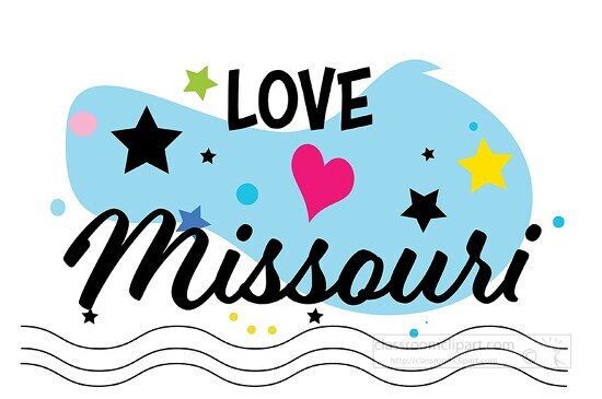 Love Mississippi Hearts Stars Logo Clipart
