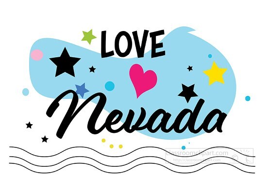 Love Nevada Hearts Stars Logo Clipart