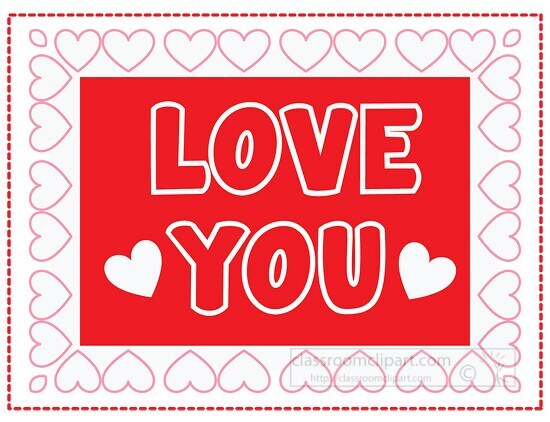 love you valentines day border hearts 3 clipart