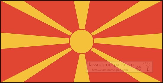 Macedonia flag flat design clipart