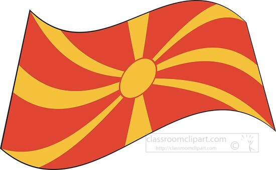 Macedonia flag flat design wavy clipart
