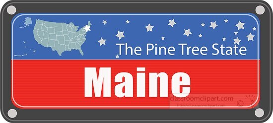 maine state license plate with nickname clipart