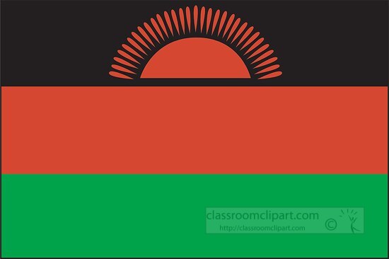 Malawi flag flat design clipart
