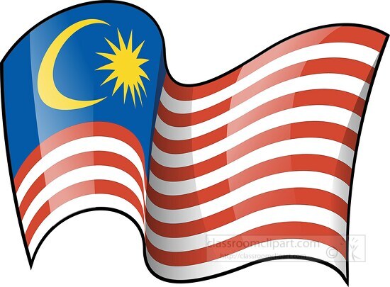Malaysia wavy country flag clipart
