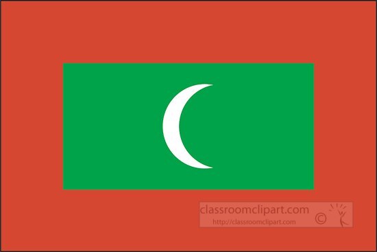 Maldives flag flat design clipart