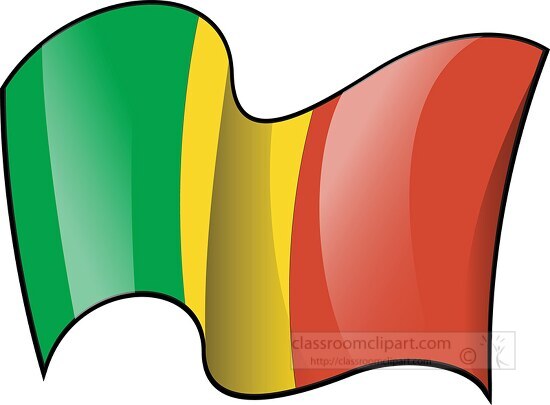mali wavy country flag clipart