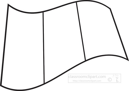 Mali wavy flag black outline clipart