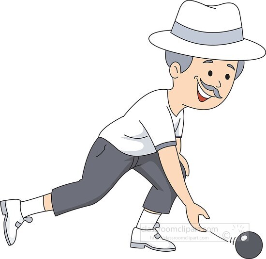 man playing lawn-bowling-clipart