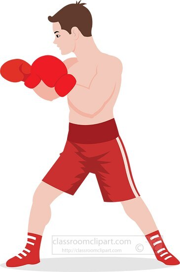 man practicing boxing clipart