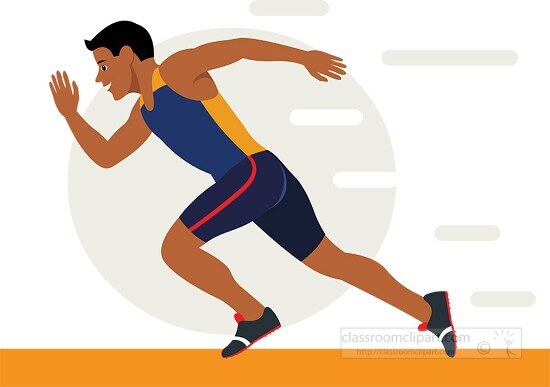 man preparing to sprint in race clipart