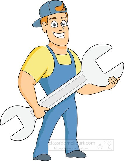 man with large wrench