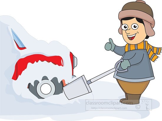 snow shovel cartoon