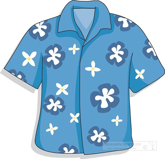mans hawaiian shirt clipart
