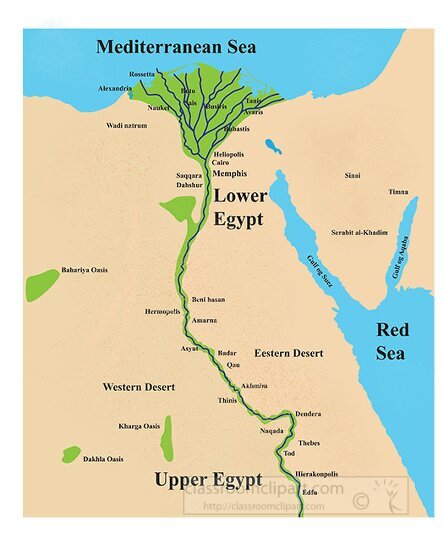 map of ancient egypt graphic image clipart v2