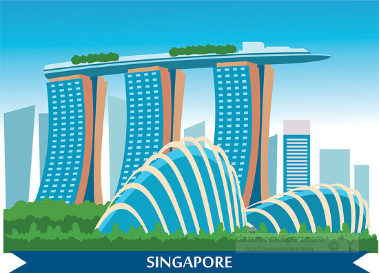 marina bay sands gardens by bay singapore clipart