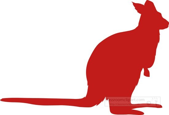 marsupial wallaby orange silhouette clipart