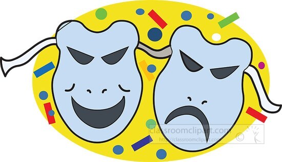 masks that represent acting clipart