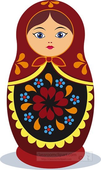 matryoshka russian wooden nesting doll clipart