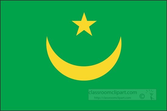 Mauritania flag flat design clipart
