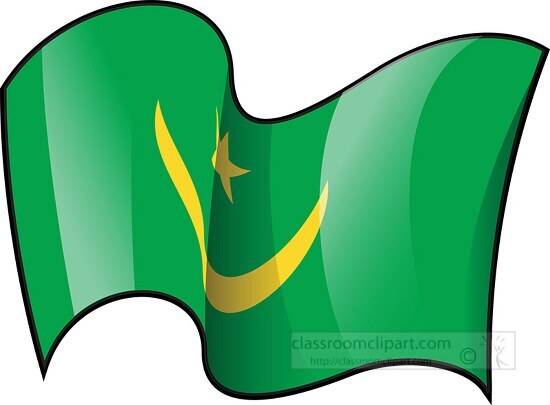 Mauritania2 wavy country flag clipart
