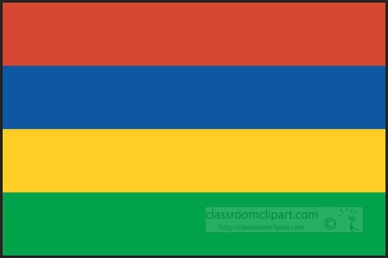 Mauritius flag flat design clipart