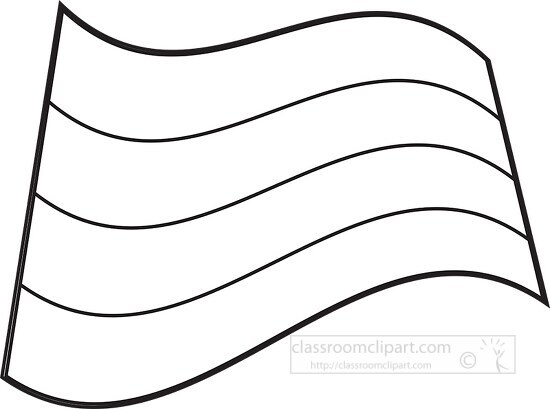 Mauritius wavy flag black outline clipart