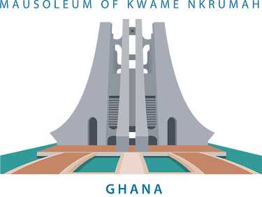 mausoleum of kwame nkrumah ghana africa graphic image clipart