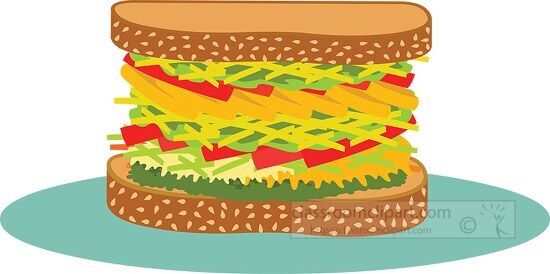 mediterranean healthy vegan sandwich clipart