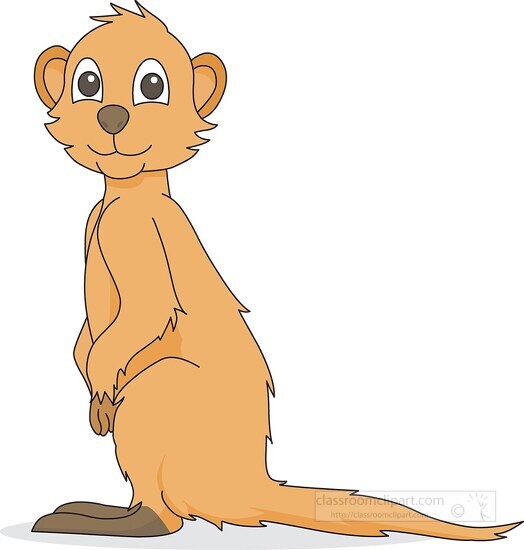 meerkat standing with long tail clipart