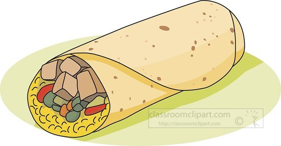 mexican cheese beef burrito clipart