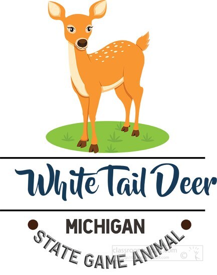 michigan state game animall white tail deer clipart