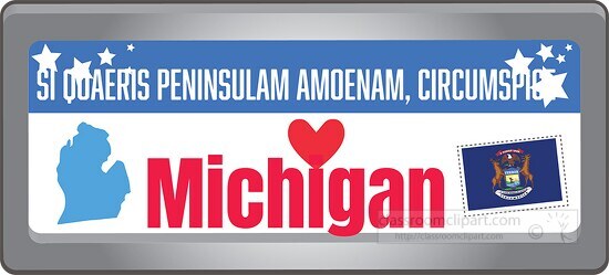 michigan state license plate with motto clipart