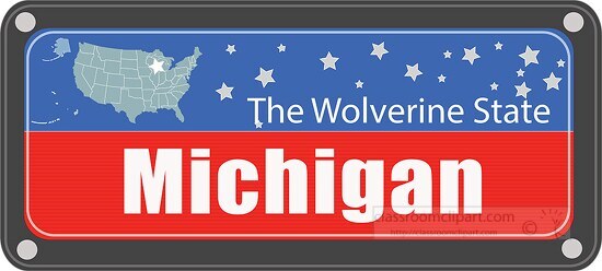 michigan state license plate with nickname clipart