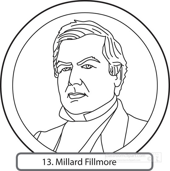 Millard Fillmore President Clipart Outline