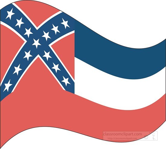 Mississippi state flat design waving flag