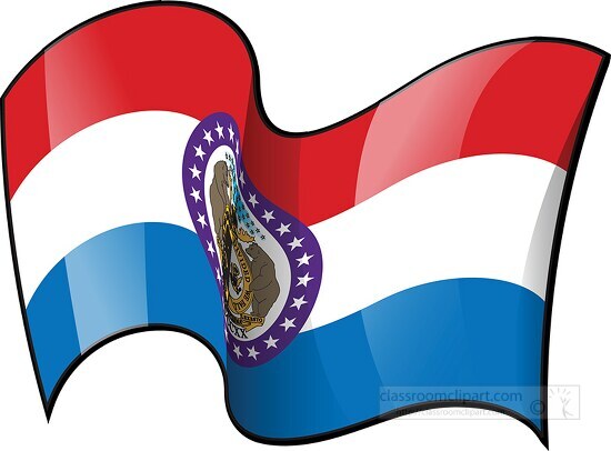 missouri state flag waving clipart