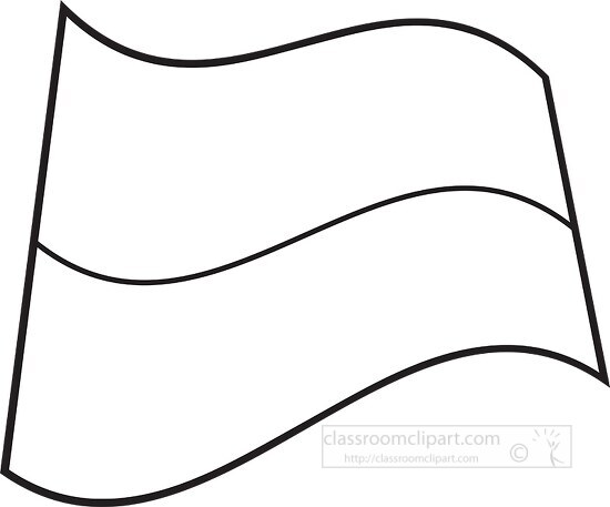 Monaco  wavy flag black outline clipart