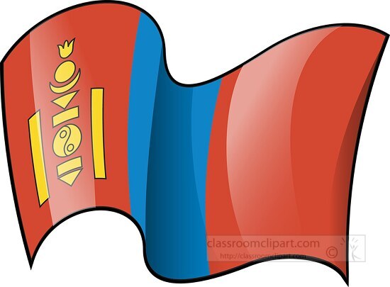 mongolia wavy country flag clipart