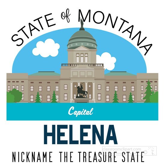 montana state capital helena nickname the treasure state vector 