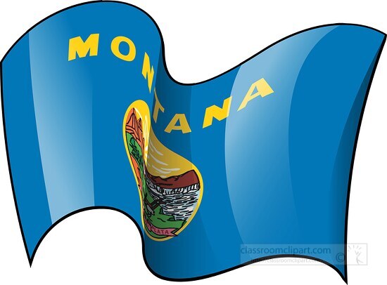 montana state flag waving clipart