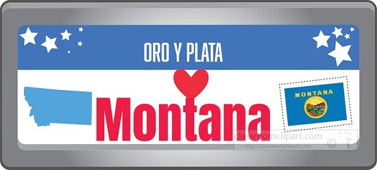 montana state license plate with motto clipart