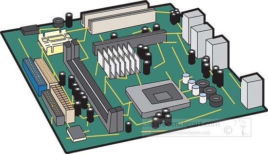 motherboard main ciruit board for computer clipart