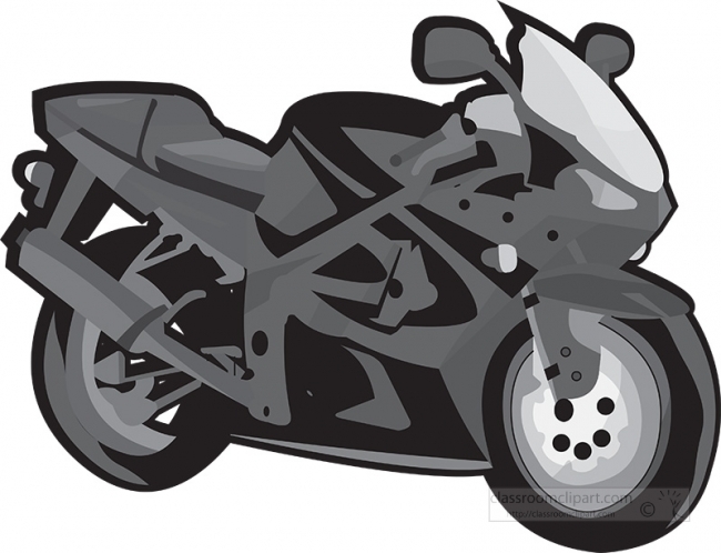 motorcycle grayscale clipart