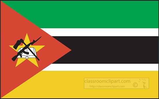Mozambique flag flat design clipart